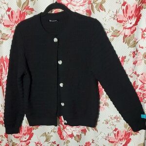 Black Button-Up Cardigan Large